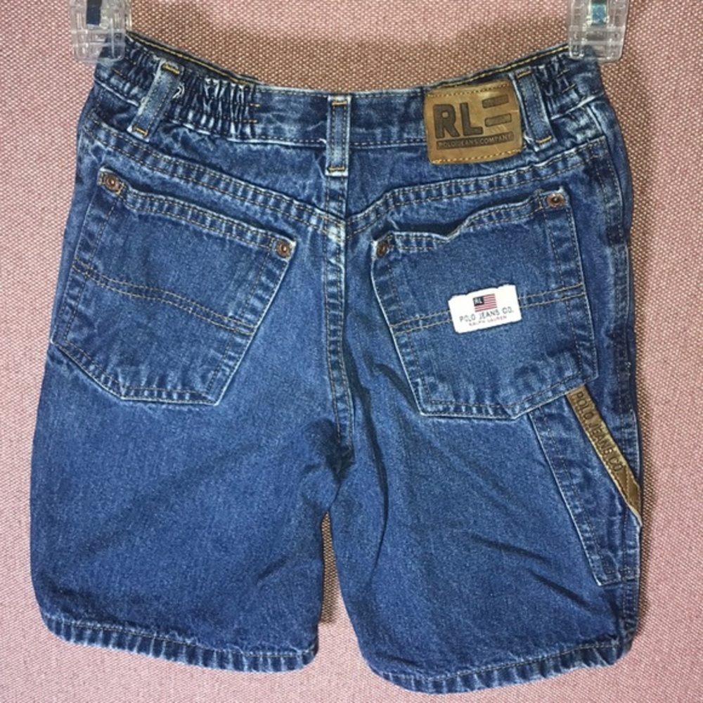 Vintage Polo Jeans Co Ralph Lauren Boys Denim Shorts Size 6 RL Patch 90s Y2K
